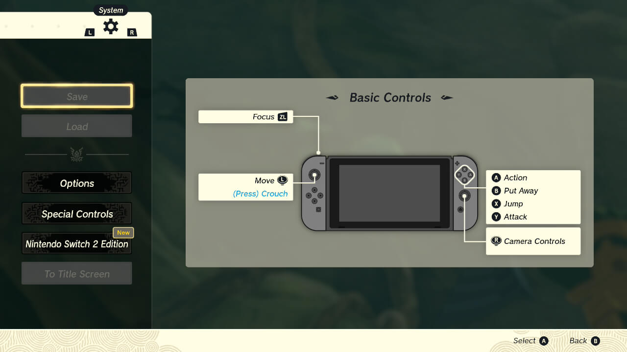 Tutorial screenshot of The Legend of Zelda: Tears of the Kingdom video game interface.