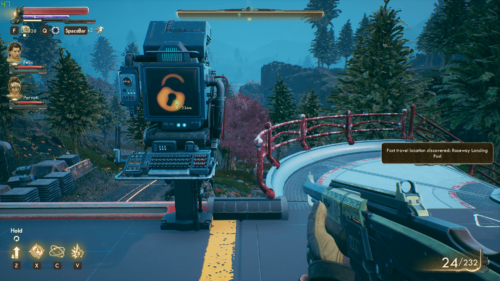 HUD screenshot of The Outer Worlds video game interface.