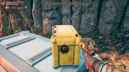 HUD screenshot of The Outer Worlds video game interface.