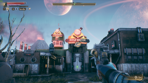 HUD screenshot of The Outer Worlds video game interface.