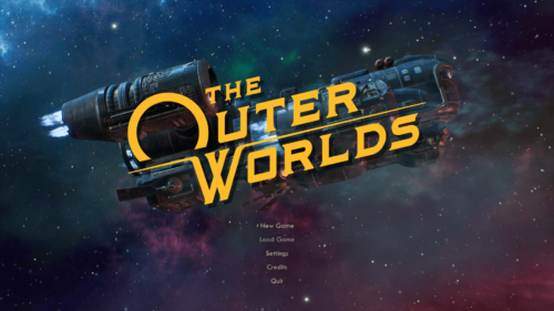 Main Menu screenshot of The Outer Worlds video game interface.