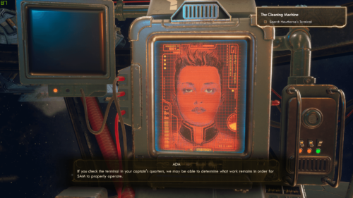Subtitles screenshot of The Outer Worlds video game interface.