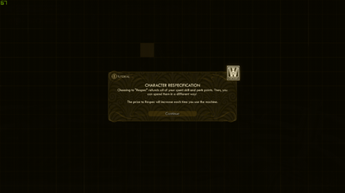 Tutorial screenshot of The Outer Worlds video game interface.