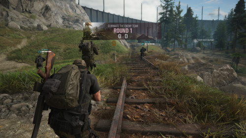 Eliminate the enemy team screenshot of Tom Clancy’s Ghost Recon: Breakpoint video game interface.