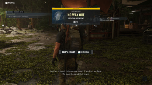 New mission screenshot of Tom Clancy’s Ghost Recon: Breakpoint video game interface.