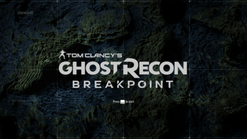 Press start screenshot of Tom Clancy’s Ghost Recon: Breakpoint video game interface.