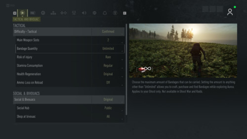 Tactical and bivouac screenshot of Tom Clancy’s Ghost Recon: Breakpoint video game interface.