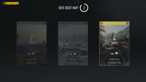Vote next map screenshot of Tom Clancy’s Ghost Recon: Breakpoint video game interface.