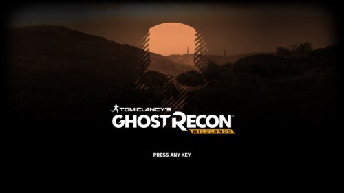 Press any key screenshot of Tom Clancy’s Ghost Recon: Wildlands video game interface.