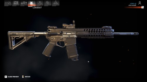 Preview weapon screenshot of Tom Clancy’s Ghost Recon: Wildlands video game interface.