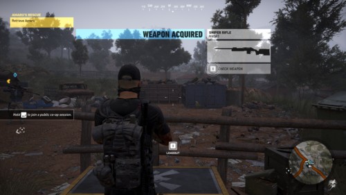 Weapon acquired screenshot of Tom Clancy’s Ghost Recon: Wildlands video game interface.