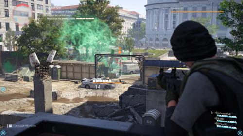 Defend the control point screenshot of Tom Clancy’s The Division 2 video game interface.