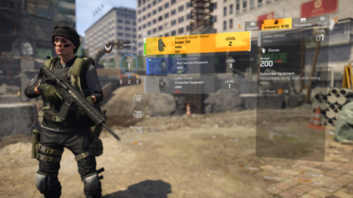 Gloves item screenshot of Tom Clancy’s The Division 2 video game interface.