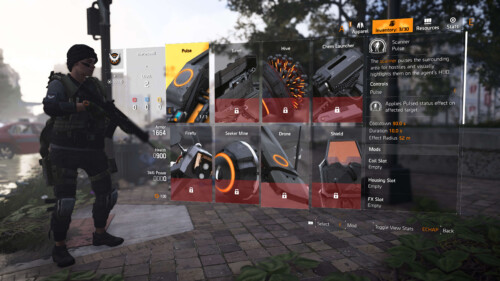 Inventory screenshot of Tom Clancy’s The Division 2 video game interface.