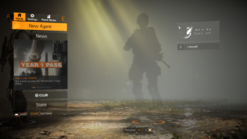 New agent screenshot of Tom Clancy’s The Division 2 video game interface.