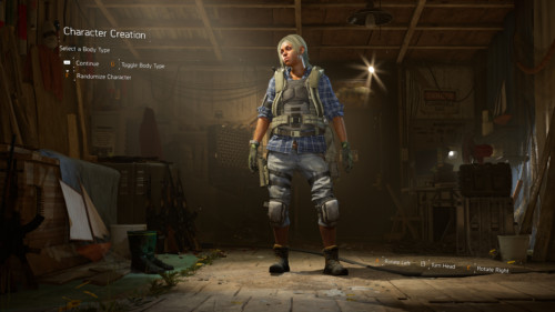 Select a body type screenshot of Tom Clancy’s The Division 2 video game interface.