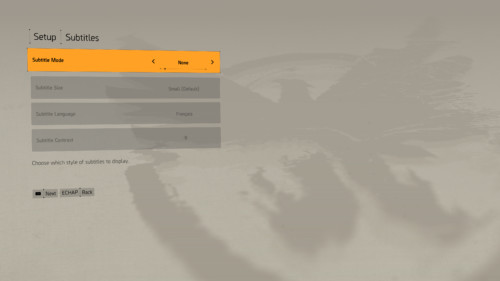 Setup screenshot of Tom Clancy’s The Division 2 video game interface.
