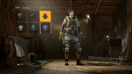 Shirt screenshot of Tom Clancy’s The Division 2 video game interface.