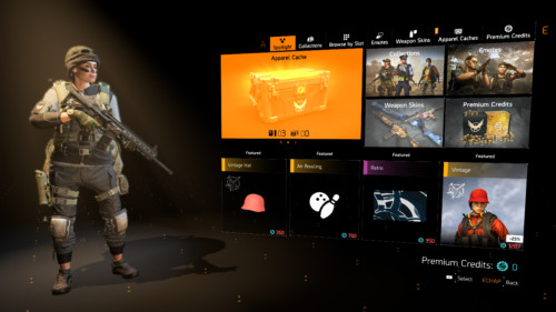 Spotlight screenshot of Tom Clancy’s The Division 2 video game interface.