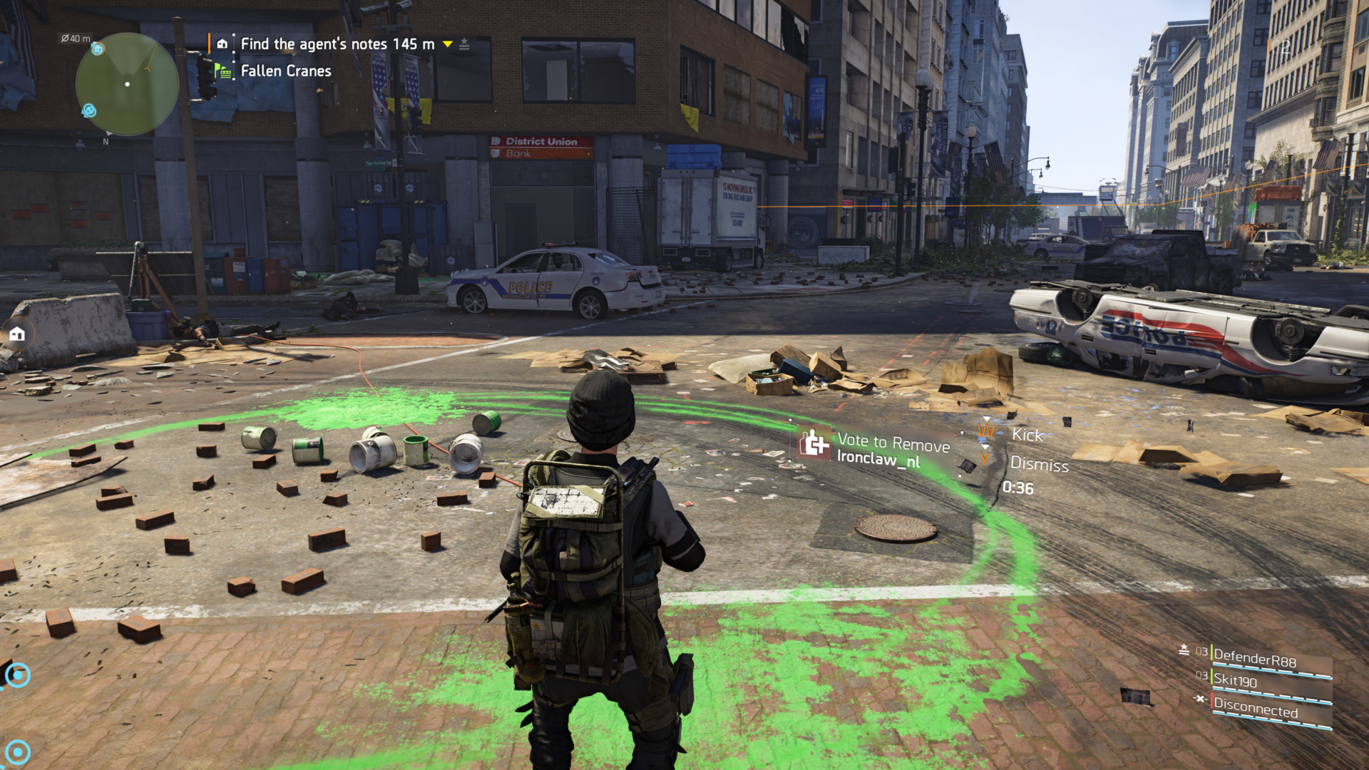 Vote to remove screenshot of Tom Clancy’s The Division 2 video game interface.