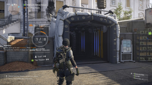 White House upgrades screenshot of Tom Clancy’s The Division 2 video game interface.