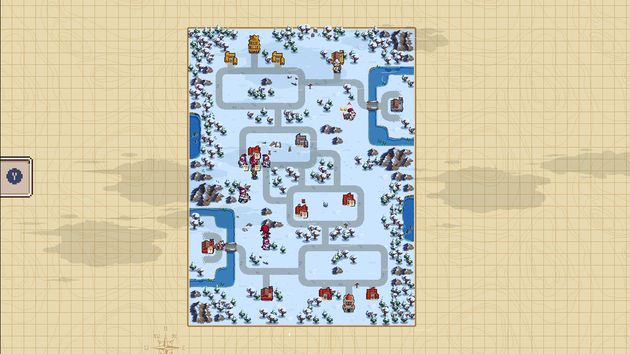 Map screenshot of Wargroove video game interface.