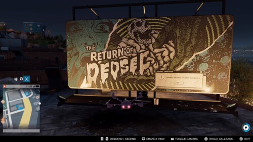 HUD screenshot of Watch Dogs 2 video game interface.