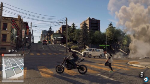 HUD screenshot of Watch Dogs 2 video game interface.