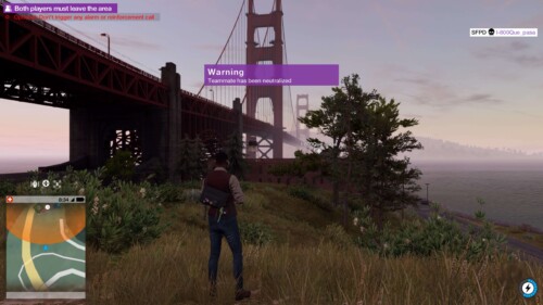 HUD screenshot of Watch Dogs 2 video game interface.