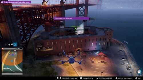 HUD screenshot of Watch Dogs 2 video game interface.