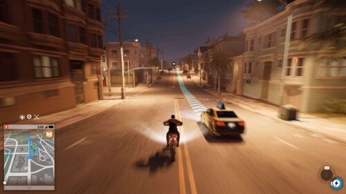HUD screenshot of Watch Dogs 2 video game interface.