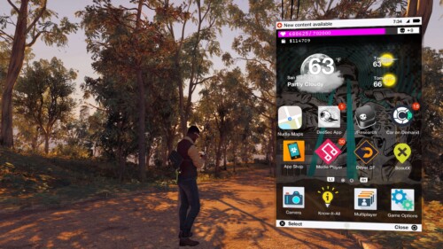 In Game Menu screenshot of Watch Dogs 2 video game interface.