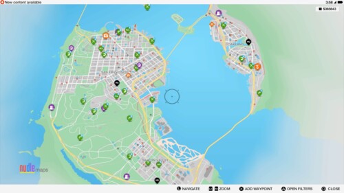 Map screenshot of Watch Dogs 2 video game interface.