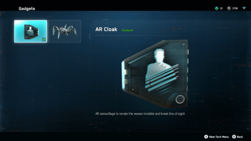 Gadgets screenshot of Watch Dogs: Legion video game interface.