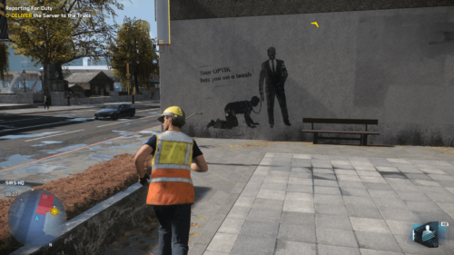 HUD screenshot of Watch Dogs: Legion video game interface.