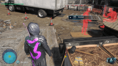 HUD screenshot of Watch Dogs: Legion video game interface.