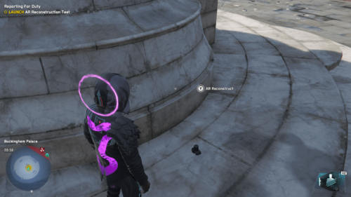 Interact screenshot of Watch Dogs: Legion video game interface.