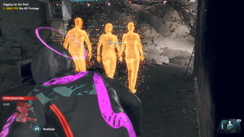 Interact screenshot of Watch Dogs: Legion video game interface.