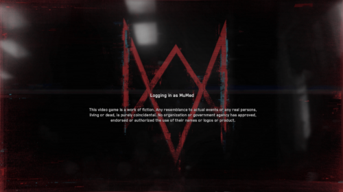 Login screenshot of Watch Dogs: Legion video game interface.