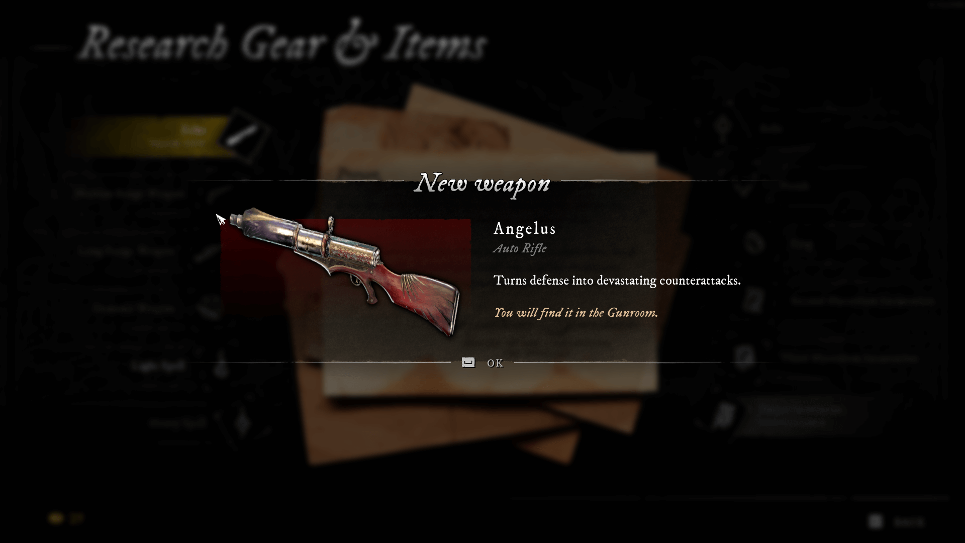 Confirmation screenshot of Witchfire video game interface.