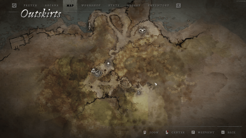 Map screenshot of Witchfire video game interface.