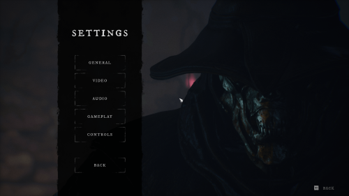 Settings screenshot of Witchfire video game interface.