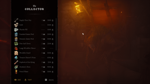 Store screenshot of Witchfire video game interface.