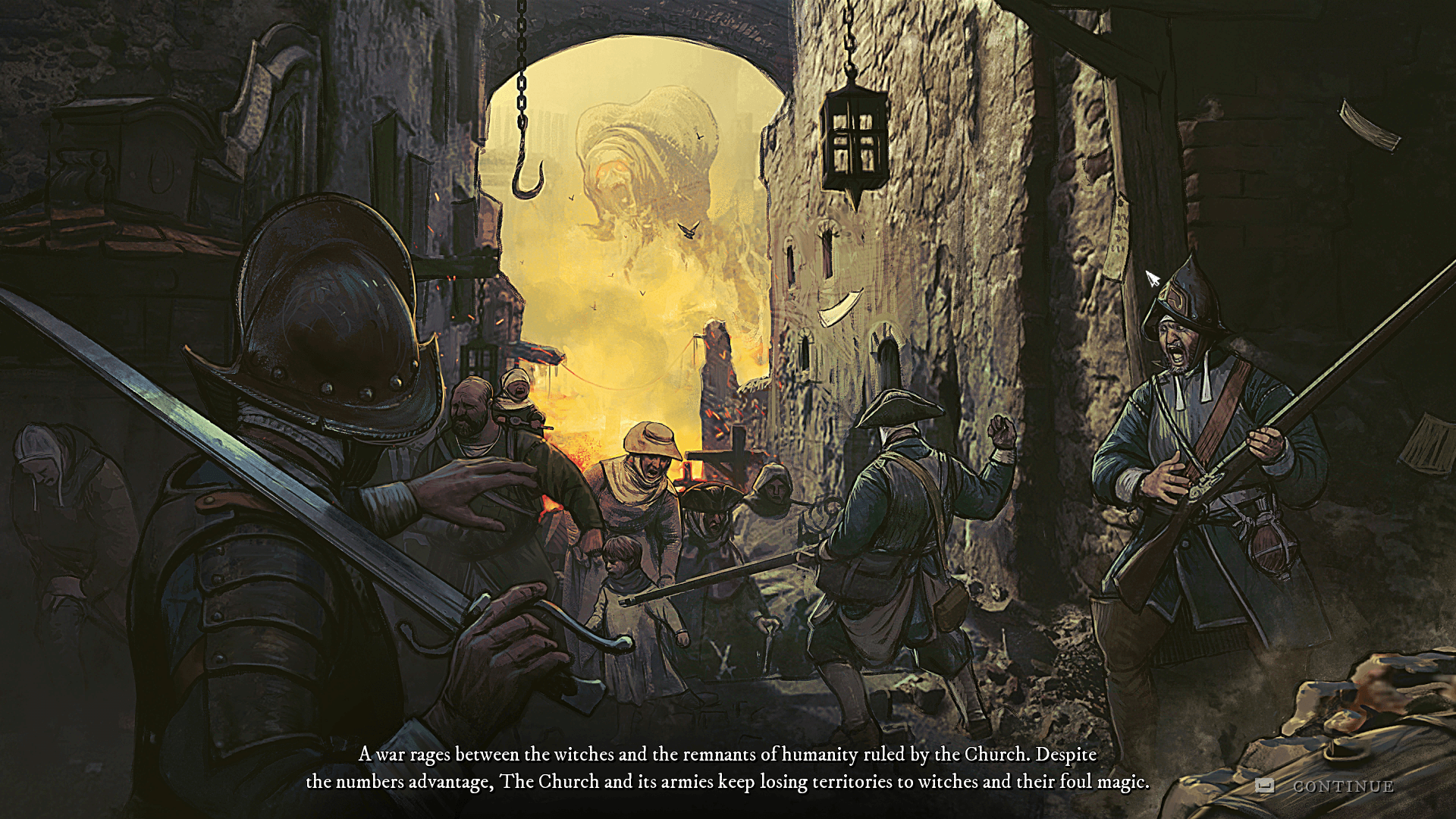 Subtitles screenshot of Witchfire video game interface.