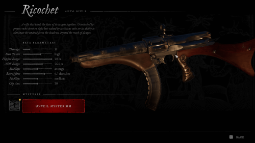 Weapon screenshot of Witchfire video game interface.