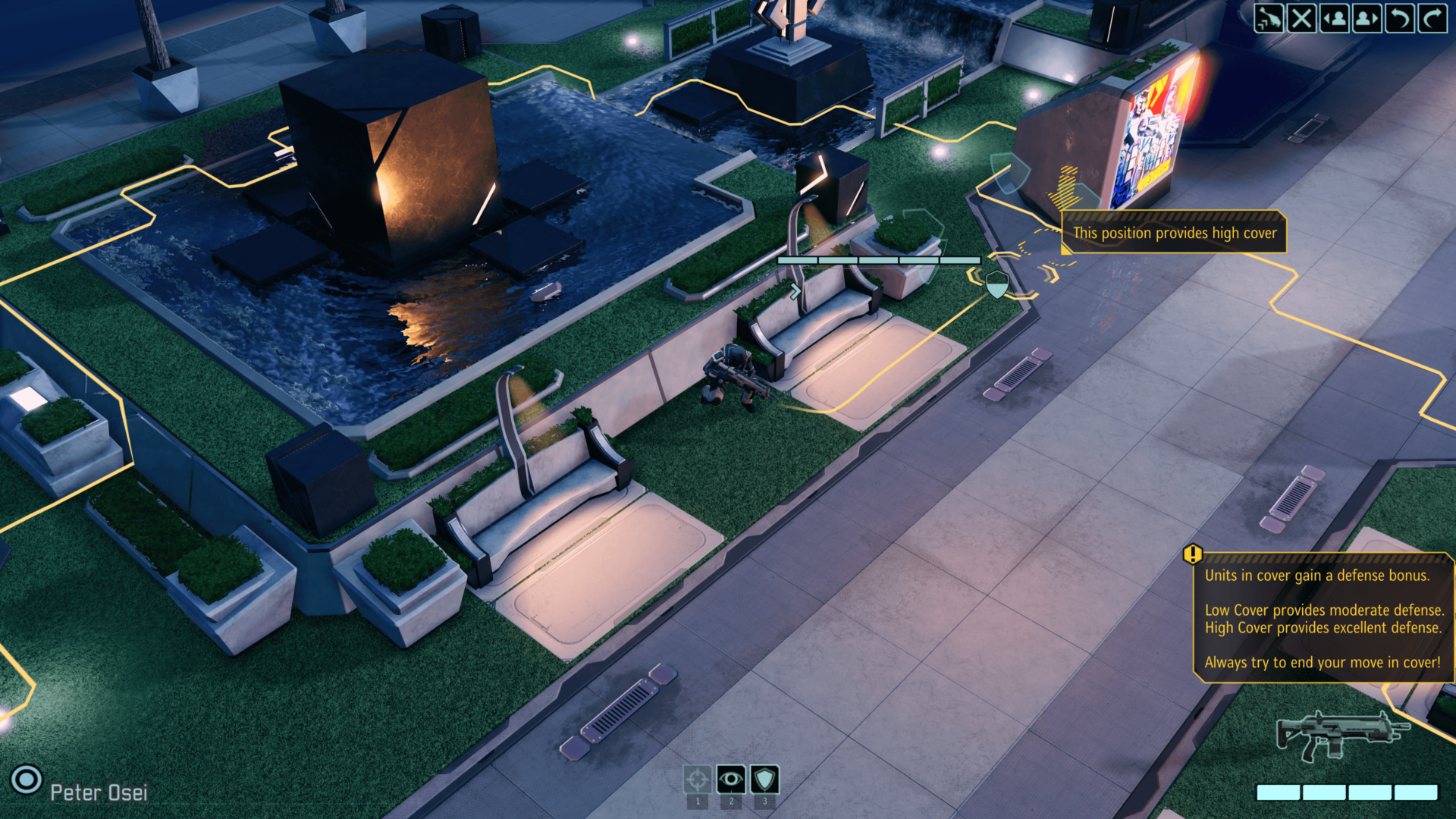 High cover screenshot of XCOM 2 video game interface.