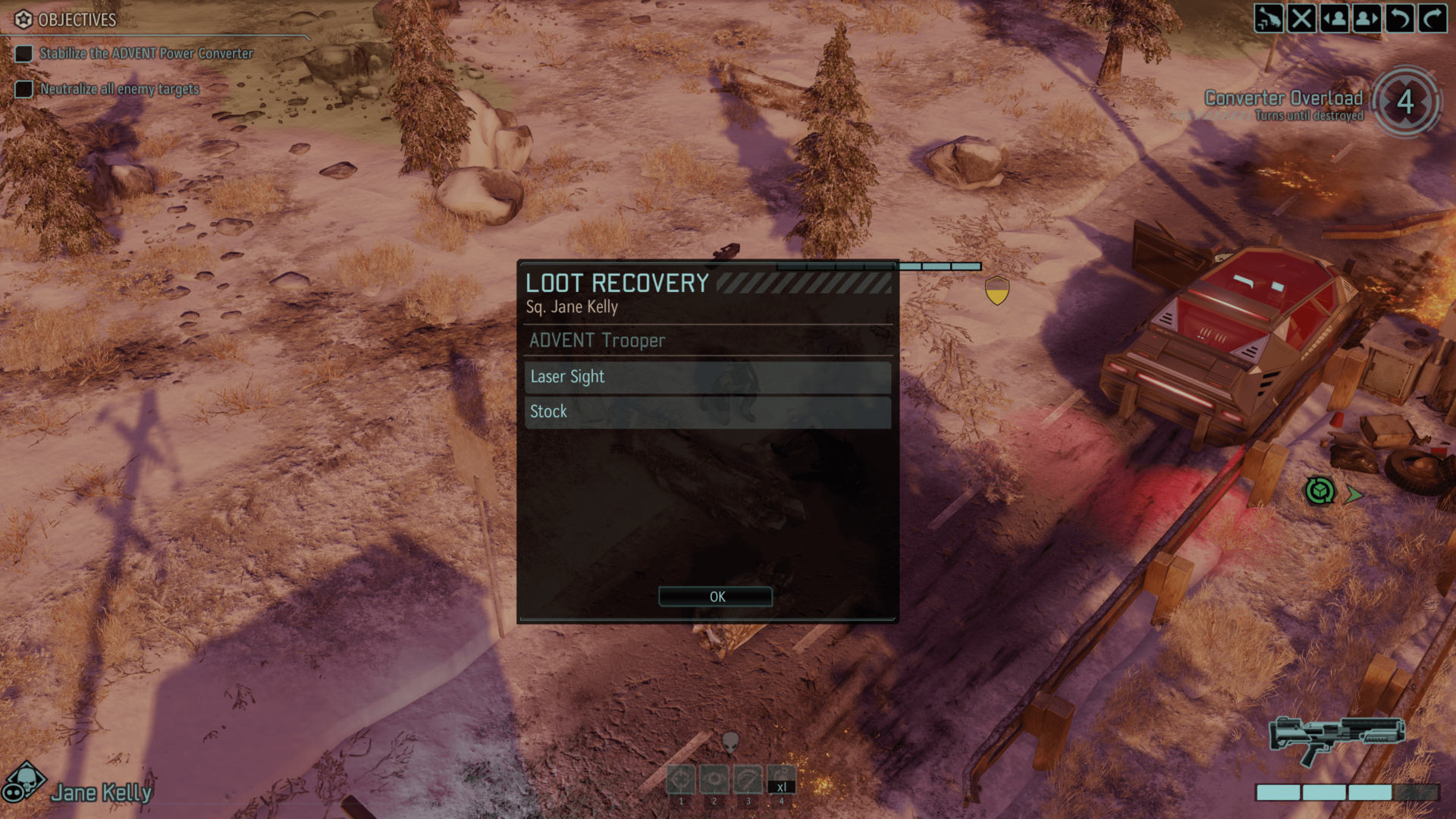 Loot recovery screenshot of XCOM 2 video game interface.
