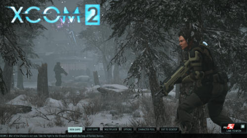 Main menu screenshot of XCOM 2 video game interface.