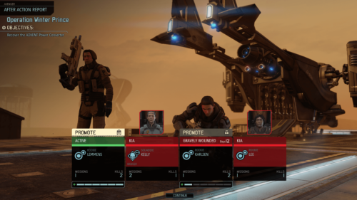 Promotion screenshot of XCOM 2 video game interface.