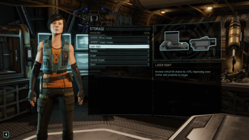 Storage inventory screenshot of XCOM 2 video game interface.